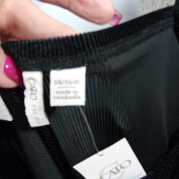 Cato Black Knit Square Neck Plus Top 14/16  NWT - Picture 6 of 6